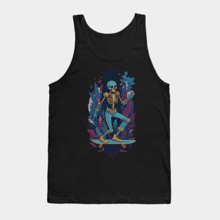 Skeleton Skate Modern Art Tank Top